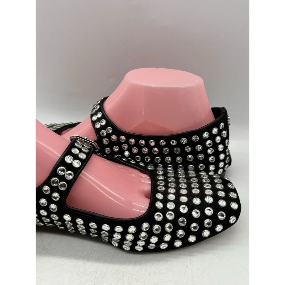 Sam Edelman Michaela Gem Mary Jane Flats Womens Size 8 Black Studded